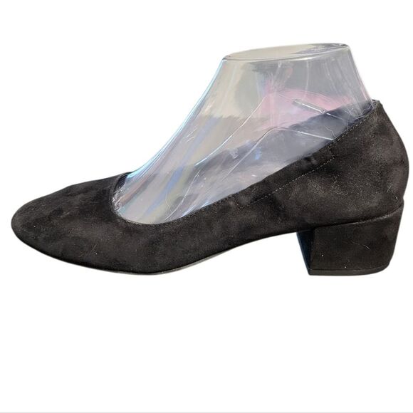 Eileen Fisher Black Suede Block Heel Slip On Shoes, Size 7.5 - Picture 1 of 9